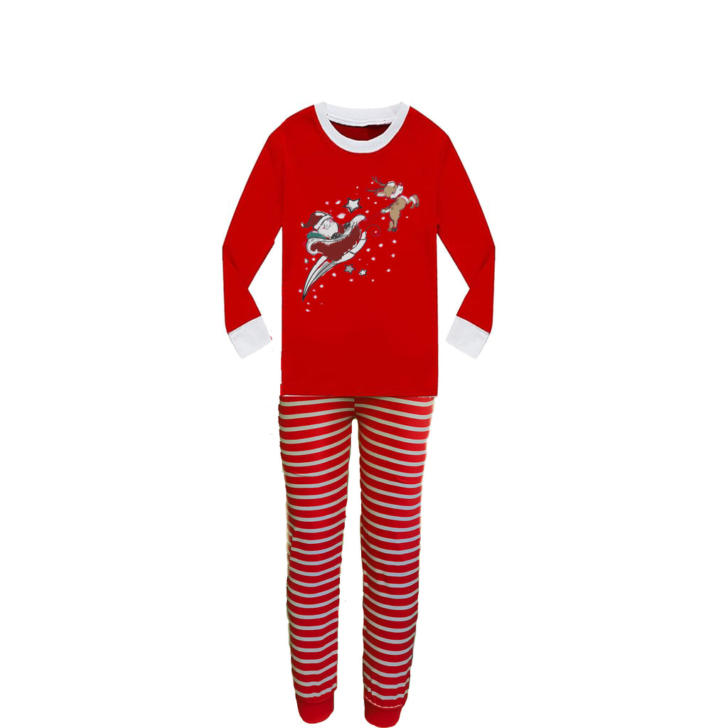 Mi Amore Gigi Holiday Santa and Reindeer Pajama Set