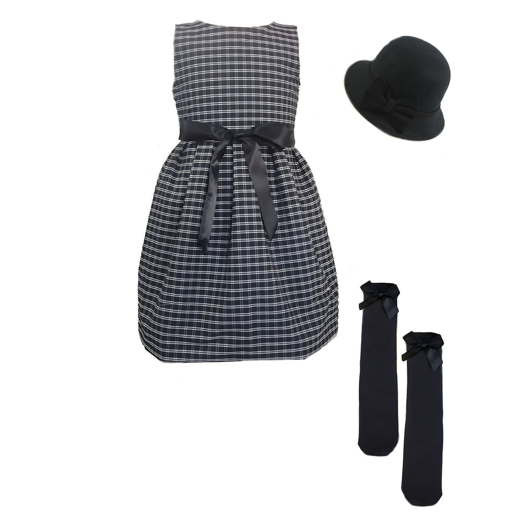 Mi Amore Gigi Plaid Dress with Hat