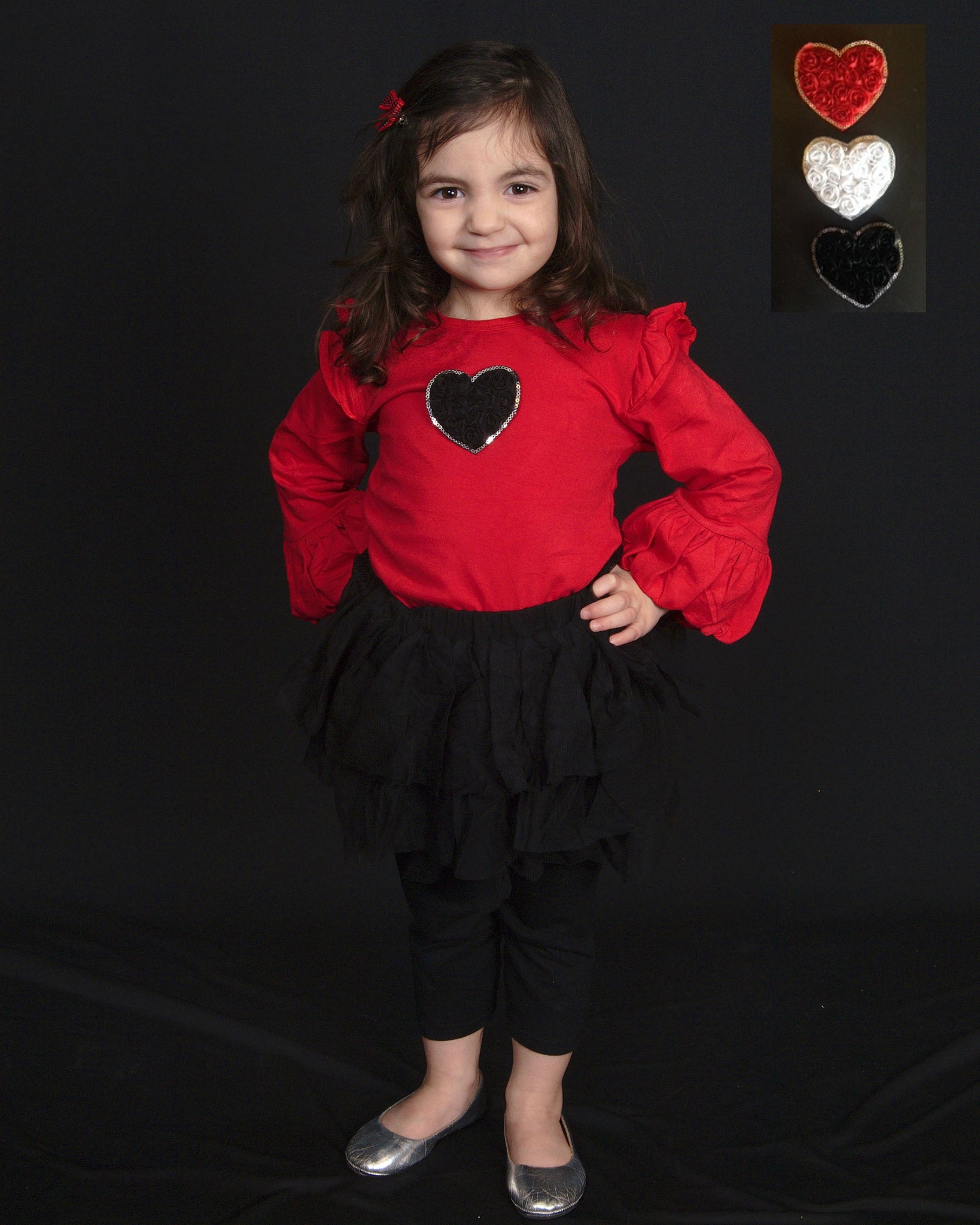 Mi Amore Gigi Interchangeable Heart Double Ruffle Top