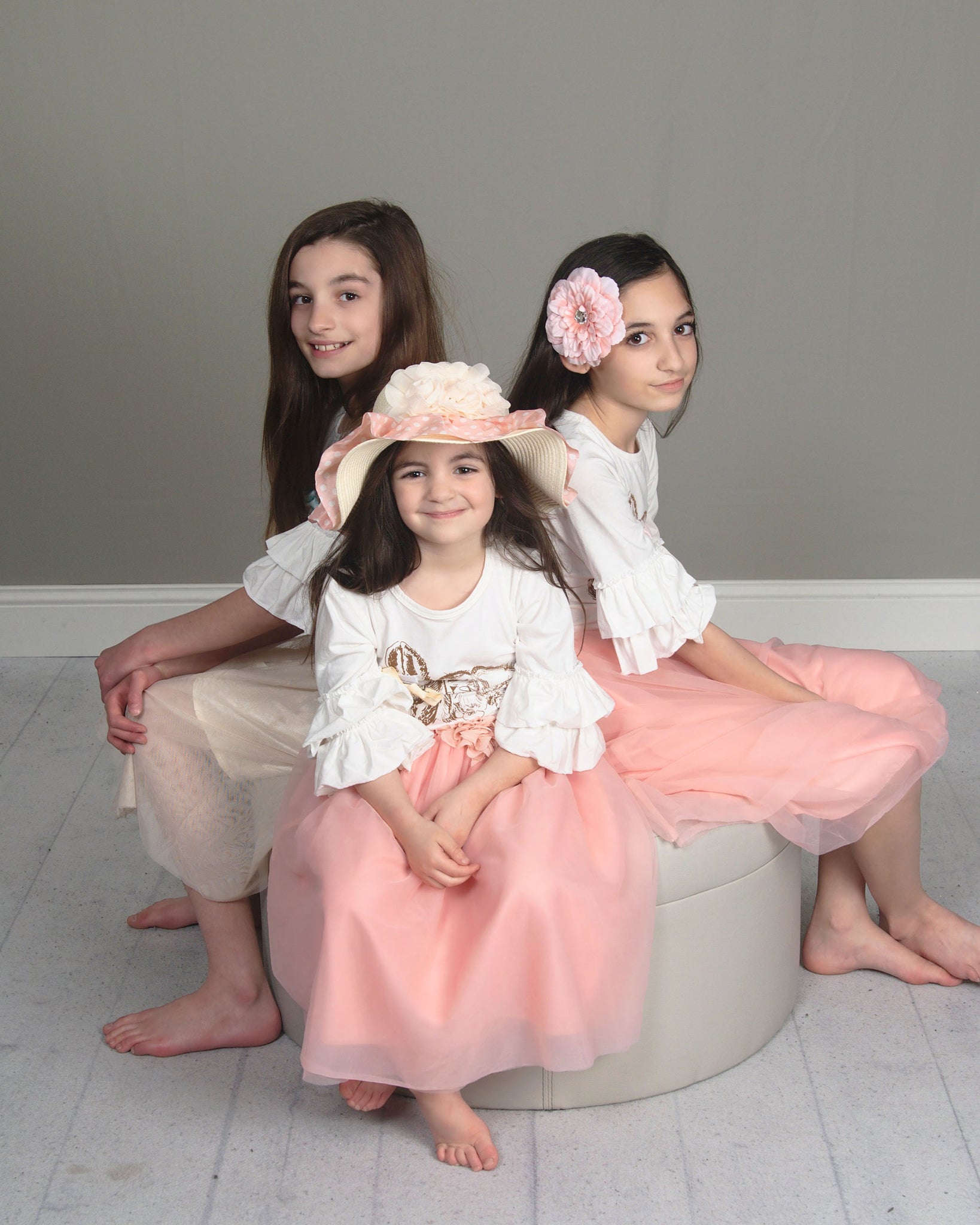 Mi Amore Gigi Long Cream Skirt With Attached Cream Vintage Lace Flower