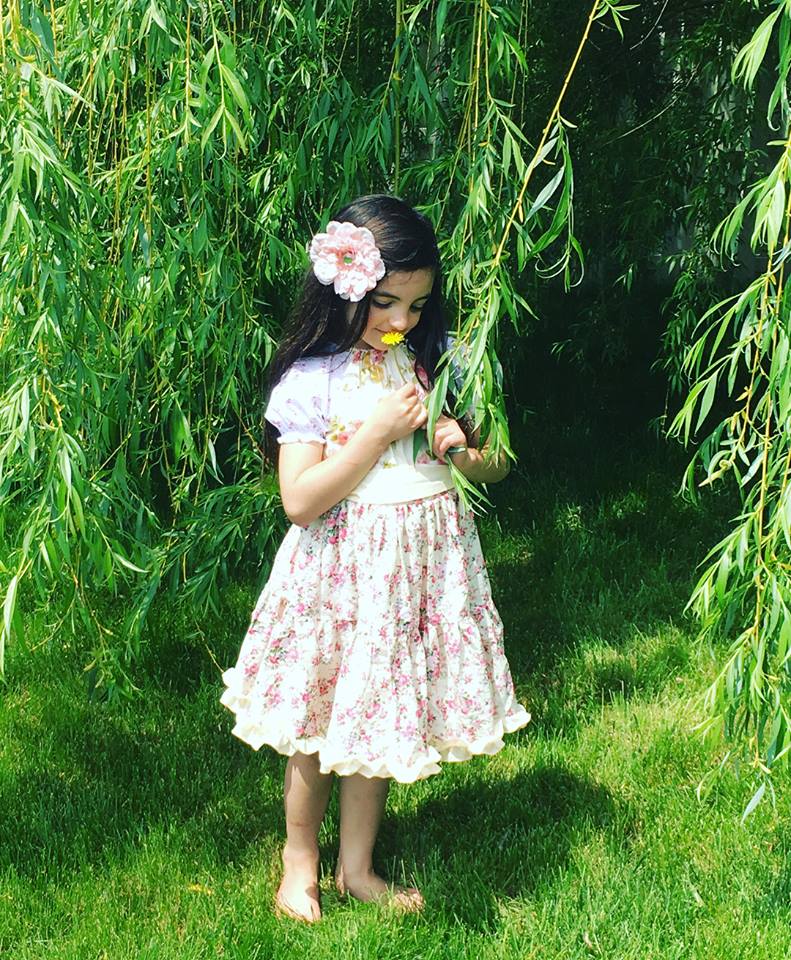 Floral Smock Peasant Dress