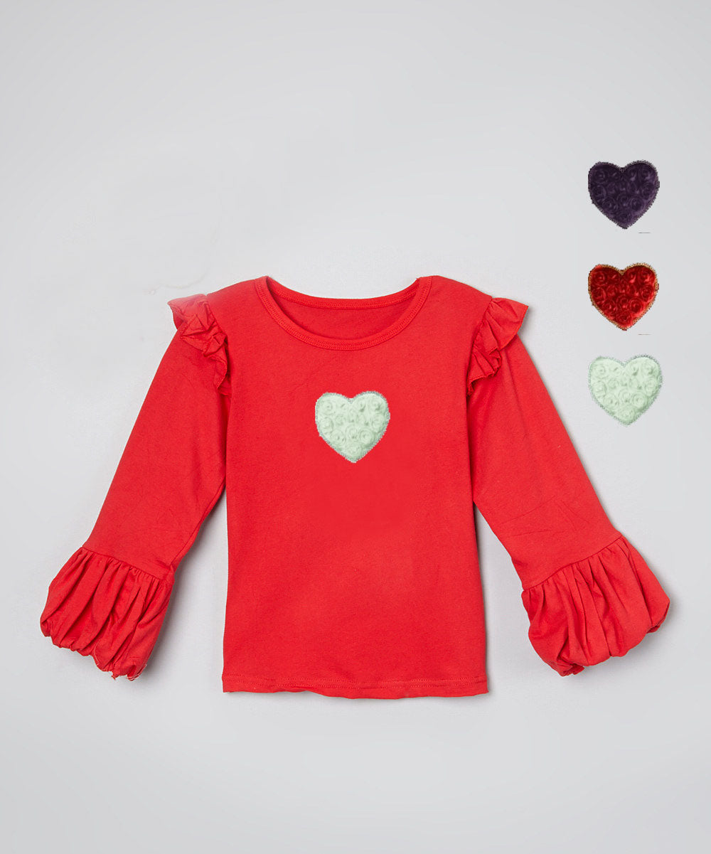 Mi Amore Gigi Interchangeable Heart Double Ruffle Top